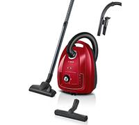 Bosch Hausgeräte Aspirateur avec Sac série 4 BGD38RD1H Durable, Filtre hygiénique, Brosse pour sols durs, Clip d'accessoires, Brosse pour Coussins, suceur Plat, Haute Aspiration, 600 W, Rouge