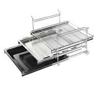 Bosch Hausgeräte HEZ438301 Accessoires pour four avec système d'extraction, 3 compartiments télescopiques, en acier inoxydable