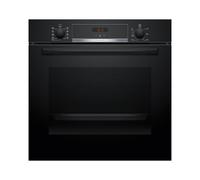 Bosch HBA514BB3, Série 4, Four encastrable 60 x 60 cm, commande par écran LED, aide au nettoyage hydrolytique, air chaud 3D pour une cuisson uniforme sur 3 niveaux, préchauffage rapide, noir