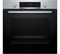 Bosch HBA514BS3, Série 4, Four encastrable 60 x 60 cm, Commande par affichage LED, Aide au nettoyage hydrolytique, Air chaud 3D pour une cuisson uniforme sur 3 niveaux, Chauffage rapide, Acier