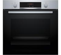 Bosch HBA574BS3 Série 4, Four encastré, Pyrolyse: Nettoyage du four sans effort, Affichage LED rouge, 10 programmes automatiques, acier, 60 x 60 cm