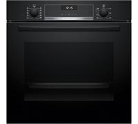 Bosch HBG537BB3 Série 6, four encastré 60 x 60 cm, 10 programmes automatiques, chauffage rapide, support de nettoyage, panneau arrière EcoClean Direct, air chaud 3D, fermeture douce, bouton encastré,