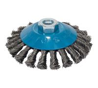 Bosch Heavy for Metal brosse conique, Ø 115mm, tressée (fil d'acier 0.5 mm, M14, pour meuleuse d'angle)