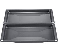 Bosch HEZ530000 Lot de 2 poêles universelles pour four - Format fin - Gris - Fabriqué en Allemagne