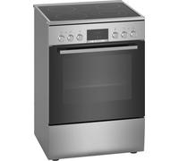 Bosch HKR39C250 Série 4 Cuisinière électrique 60 cm de large, EcoClean Direct, 3D air chaud cuisson à 3 niveaux, contrôle de l'écran LED, zone de cuisson extensible pour grande batterie de cuisine