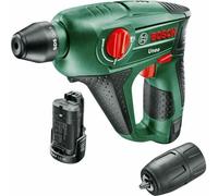 Bosch Home and Garden 060398400E Perceuse marteau a Uneo sans fil, 12 V, 2 batteries, mandrin Con pour forets cylindriques, Power for all, SDS Quick, 4 embouts, sac de transport