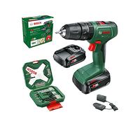 Bosch Home And Garden 06039D8109 Perceuse-visseuse Ã€ Percussion Sans Fil 18 V-40 (2x Batterie 2,0 Ah, Système 18 V, De Forets 34 Pièces Pour Le Bois, La Pierre Et Le Métal, Dans Carton), Vert