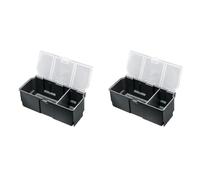 Bosch Home and Garden 1600A016CV Boîte à accessoires moyenne (pour boîte de rangement Systembox) Gris (Lot de 2)