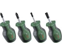 Bosch Set de 4 tournevis courts – compacts pour vissage dans espaces restreints, embout magnétique
