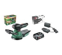 Bosch Home and Garden Ponceuse excentrique sans fil Bosch - Advancedorbit 18 (Livré sans batterie ni chargeur, avec accessoires) + Starter Alliance 18V 2,5 Ah + AL 18V-20