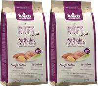 Bosch HPC Soft Mini Pintade & Patate Douce - Aliments pour Chiens Semi-Moelleux pour Chiens Adultes de Petite Race - Monoprotéine - sans céréales - 1 x 1 kg (Lot de 2)