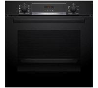 Bosch HRA574BB0 Série 4, Four à vapeur encastrable, Pyrolyse: Nettoyage du four sans effort, Écran LED rouge, 10 programmes, noir, 60 x 60 cm
