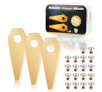 Bosch Indego Lot de 18 lames de rechange pour robot tondeuse en acier inoxydable avec 18 vis pour robot tondeuse Bosch Indego (800, 1000, 1200, 350, 400, 450, Connect)