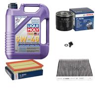 BOSCH Inspection Set 5L Liqui Moly Leichtlauf High Tech 5W-40 Pour Mazda 2 1.4