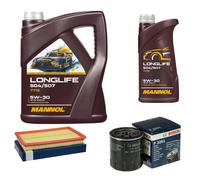 BOSCH Inspection Set 6L MANNOL LONGLIFE 504/507 5W-30 Pour Subaru Impreza