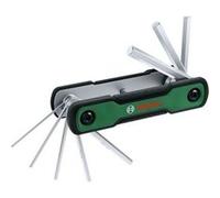 Bosch Jeu de clés Allen pliantes - 8 en 1 - HEX 1,5-6 - Acier chrome-vanadium - Poignée softgrip Poignée vert et noir, clés argent métallisé