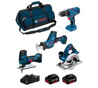 BOSCH Kit 18V BK403BAG (GSA 18 V-LI C + GST 18 V-LI S + GKS 18 V-LI + GSB 18V-21 + 2 x 4,0 Ah + GAL18V-40 + Sac)