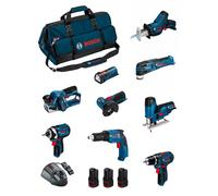 BOSCH Kit BMKB9-28CD3 (GSR12V-15+GTB12V-11+GDR12V-105+GWS12V-76+GST12V-70+GOP12V-28+GSA12V-14+GLI12V-80+GHO12V-20+3x2,0Ah)