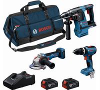 BOSCH Kit d’outils 18V PROFESSIONAL GSB+GBH+GWS+2× 5.0+GAL18V-40 0615A002M4