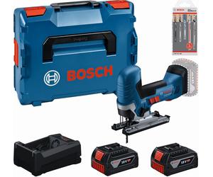 BOSCH Kit d’outils PROFESSIONAL GST 18V-125 S + 2×5.0Ah + jeu de 15 lames 0615A500E5