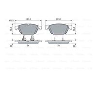 BOSCH Kit Plaquettes De Frein Avant Pour Audi Q5 A8 4 Pièces 193,2x20x76,3
