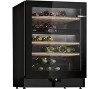 Bosch KWK16ABGB Série 6 Cave à vin 81,8 x 60 cm, 44 bouteilles, température 5-20 °C, 2 zones de température, 120 L, deux plages de température, éclairage LED, étagères en chêne et tiroir télescopique
