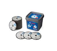 Bosch Lot de 100 disques à tronçonner standard pour métal (pour métal, acier, tôle, Ø 125 mm, coupe droite, M14, accessoires professionnels pour meuleuse d'angle)