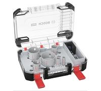 Bosch Lot de 9 scies cloches Pro Multi Material Power Change Plus - Étui transparent (pour bois tendre, cloison sèche, Ø 19, 25, 38, 44, 68, 83 mm, accessoires professionnels pour perceuse/visseuse)