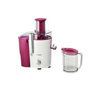 Bosch MES25C0 Centrifugeuse 700W, 2 Vitesses, Récipient à Pulpe 2L, Bol 1.25L, Cheminée 7.3cm, Filtre Inox, Coloris Cerise/Transparent/Blanc