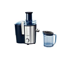 Bosch MES3500 Centrifugeuse 700W Noir/Argent - Cheminée 7.3cm, Bol 1.25L, Récipient à Pulpe 2L, Filtre Inox, Ejection Automatique de la Pulpe