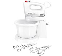 Bosch MFQ2600W CleverMixx Batteur, 375 W, bol avec support, 4 niveaux, blanc/rouge