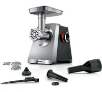 Bosch MultiPower MFWS820M Hachoir à viande série 8, 3 disques avec trous (3, 4,5/8 mm) en acier inoxydable, embout kebbe/saucisse, pièces lavables au lave-vaisselle, électrique, puissant, 2500 W