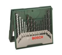 Bosch Mini-X-Line Twist Masonry Et Brad Point Set Mèche Perceuse 15 PC