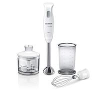 Mixeur plongeant - BOSCH - CleverMixx - 600 W - pied inox - bol mixeur - mini-hachoir - fouet inox - Blanc
