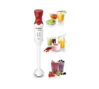 Bosch MSM64010 - Mixeur Plongeant 450W, 2 Vitesses, Lame Inox 4 Lames, Pied Amovible Thermorésistant, Récipient Gradué, Rouge/Blanc