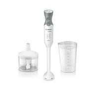Bosch MSM66020 Mixeur Plongeant - Mixeur à main 600 W- Système anti-éclaboussures - 12 vitesses + turbo - mini-hâchoir inclus, Gris/Blanc