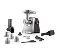 Bosch MultiPower Série 8, hachoir multifonction, puissance moteur bloqué 2500 W, hachoir à viande, râpe, accessoires saucisse et kebbe, noir, MFWS840M