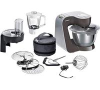 Bosch MUM5 CreationLine MUM58A20, bol en acier inoxydable 3,9 l, batteur en verre 0,8 l, crochet pétrisseur professionnel, fouet en silicone en acier inoxydable, râpeur, 3 disques, 1000 W, anthracite