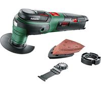 Bosch outil multifonctions sans fil UniversalMulti 12 (Sans batterie, set de feuilles abrasives, set de lames de coupe, carton, système 12V, 2,5 Ah)