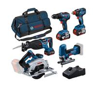 BOSCH Pack 5 outils 18V 3x4Ah (GSR+GDX+GKS+GSA+GST) sac - 0615A5003D