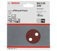 BOSCH Papier abrasif C430, 5 pièces 60 ; 120 ; 240 2608605107