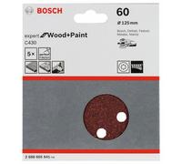 Disques abrasifs - BOSCH - C430 - Ø 125 mm - Grain 60 - Pack de 5