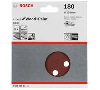 BOSCH Feuille abrasive C430, pack de 5 125 mm , 180 2608605644