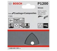 BOSCH Papier abrasif F355, paquet de 5 93 mm, 1200 2608605200