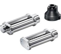 Bosch Accessoires MUZS6PP - Lot de 2 accessoires pour pâtes - Rouleau à pâtes tagliatelle, rouleau à lasagnes, adaptateur, pour robot de cuisine série 6 - Noir/acier inoxydable