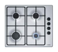 Bosch PBP6B5B80 Plaque à gaz Série 2 - Plaque de cuisson encastrable 4 Feux - 60 cm - Puissance 7400 W - Acier Inox