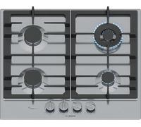 BOSCH PCH6A5I90 Cuisinière À Gaz Inox 60Cm 4 Brûleurs Grilles En Fonte