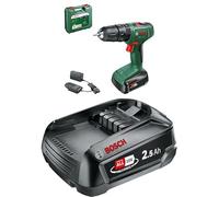 Bosch Perceuse-visseuse à percussion sans fil EasyImpact 18V-38 (1 batterie 2,5 Ah; système 18 V; dans coffret de transport) + Bosch Home and Garden Batterie PBA 18V 2.5Ah W-B 1600A005B0 Noir