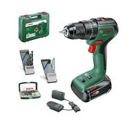 Bosch Perceuse-visseuse à percussion sans fil UniversalImpact 18V-60 (perçage/vissage dans le bois et métal, perçage avec percussion dans la maçonnerie; 42 forets; 1 bat 2Ah; 18V) - Édition Amazon