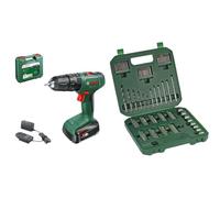 Bosch Perceuse-visseuse sans fil EasyDrill 18V-38 (1 batterie 2,5 Ah; système 18 V; dans coffret de transport) + Bosch Set de base, 136 pièces (309 x 291 mm) - Amazon Edition